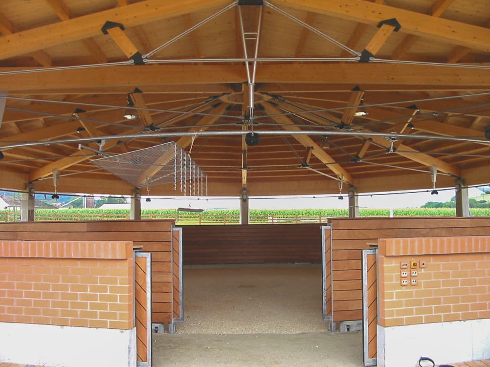 Inside the horse carousel