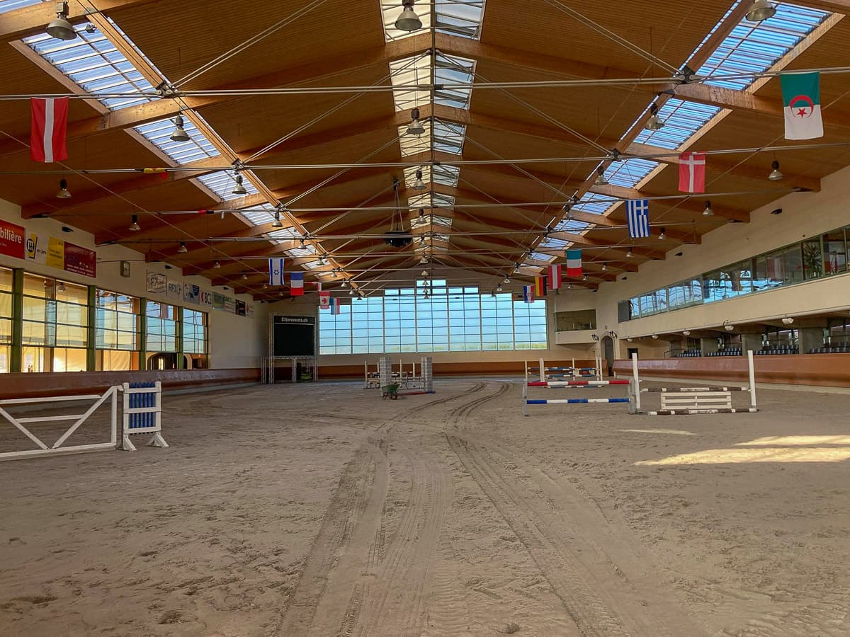 Competition day in the indoor arena