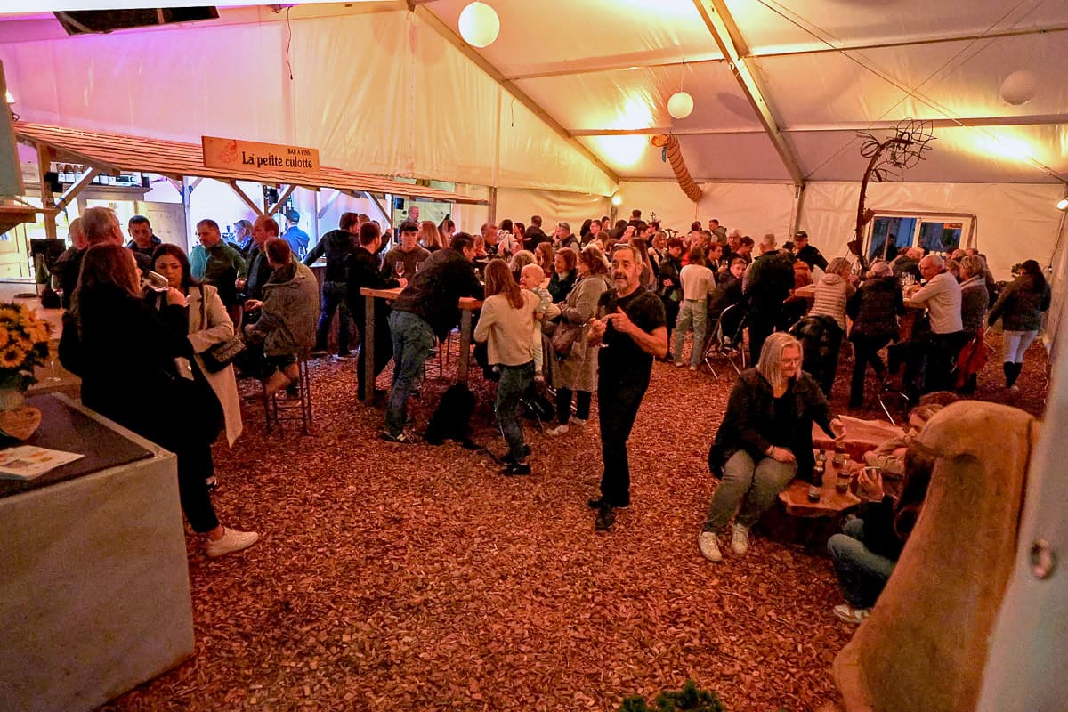 The party tent in full swing