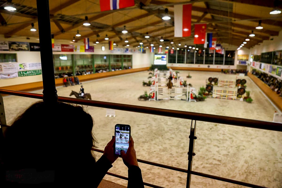 Spectators in the arena gallery