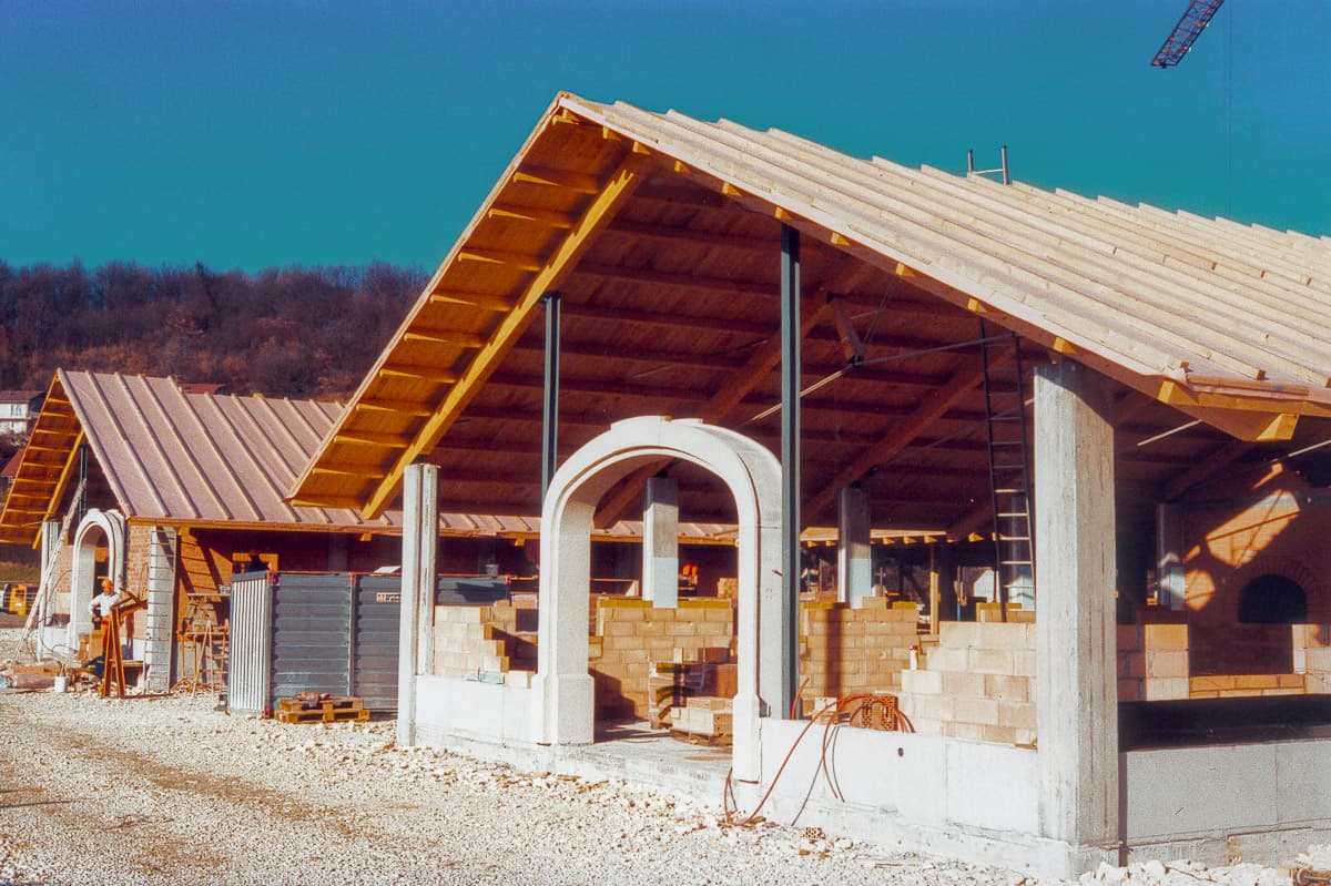 The carousel roof under construction