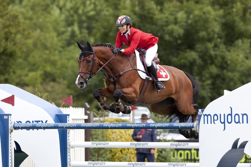 Cerano von Hof jumping the Nations Cup at Hickstead