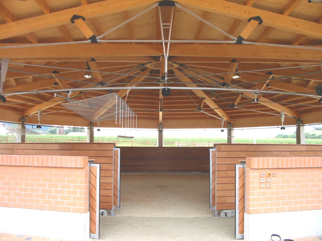 Inside the horse carousel