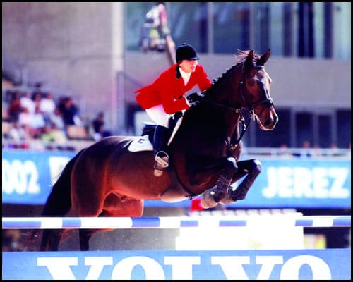 King Cavalier jumping at Jerez 2002